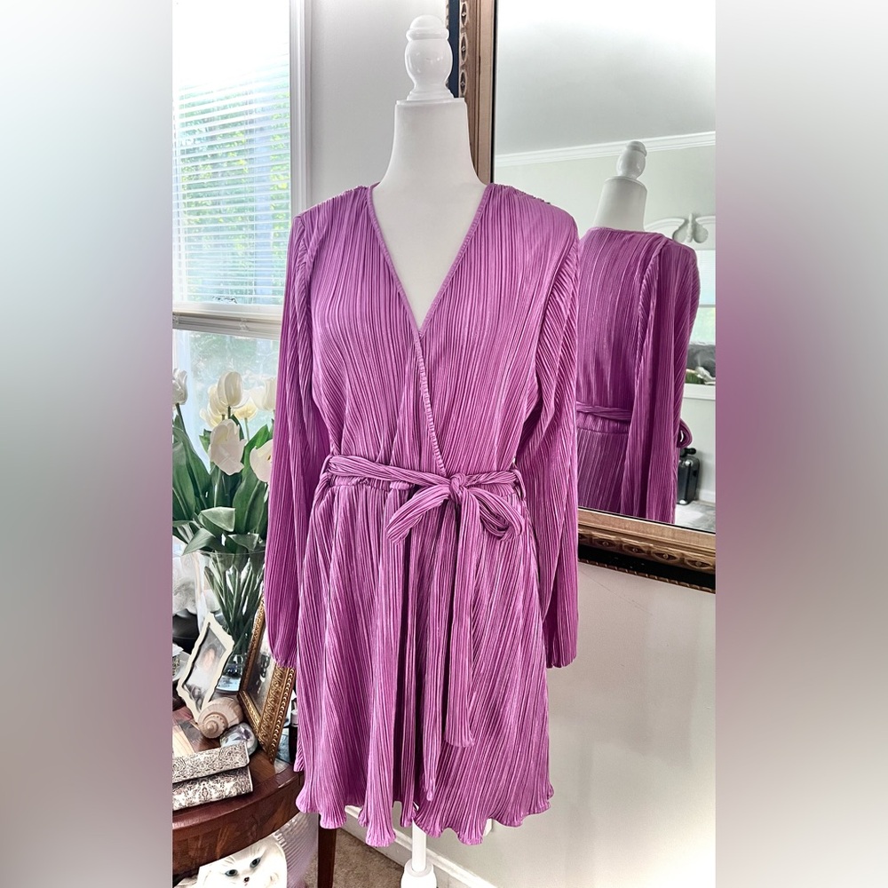 Bardot PINK SHINE Women's Bellissa Pleat Dress US 12